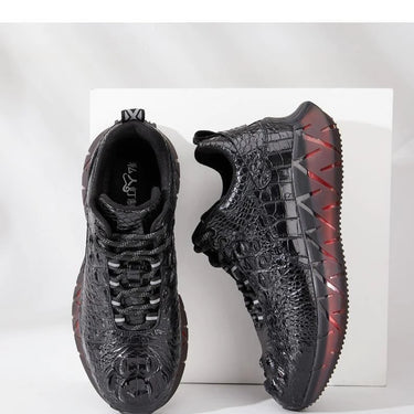 Men's Casual Breathable Genuine Leather Sports Lace Up Designer Sneakers  -  GeraldBlack.com