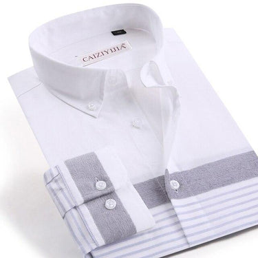 Men's Casual Cotton Non Iron Plaid Checkered Striped Long Sleeve Shirt - SolaceConnect.com
