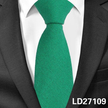 Men's Casual Cotton Slim Candy Color Ties Linen Groom Neckties - SolaceConnect.com