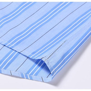 Men's Casual Cotton Striped Button Cuff Dress Pocket Less Shirts - SolaceConnect.com