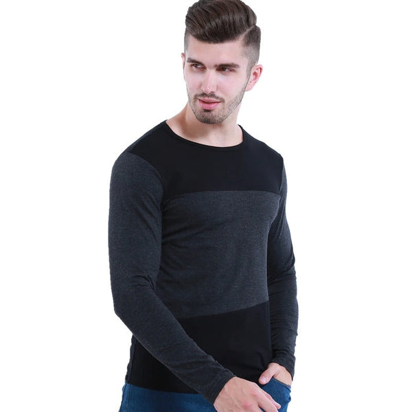 Men's Casual Crew Neck Long Sleeve Slim Fit T-Shirts Tops Tee - SolaceConnect.com