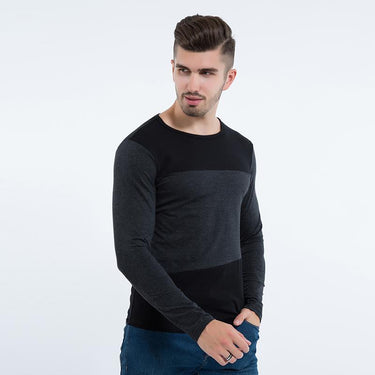 Men's Casual Crew Neck Long Sleeve Slim Fit T-Shirts Tops Tee  -  GeraldBlack.com