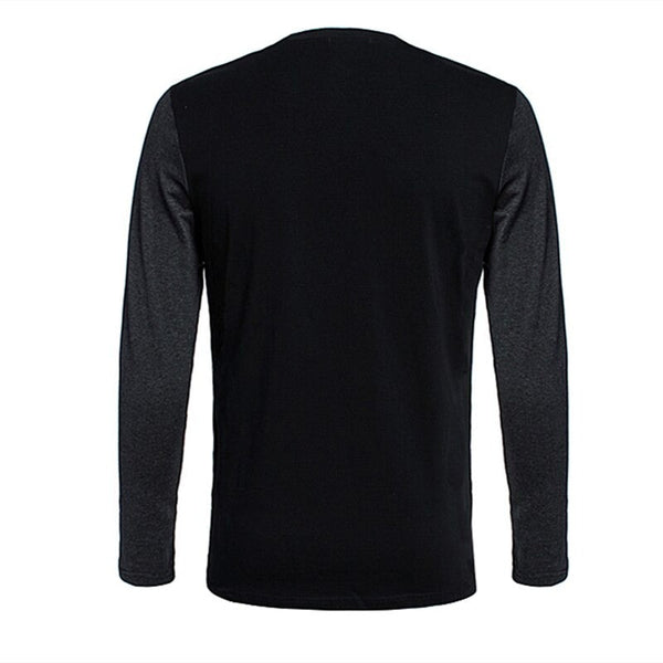 Men's Casual Crew Neck Long Sleeve Slim Fit T-Shirts Tops Tee  -  GeraldBlack.com