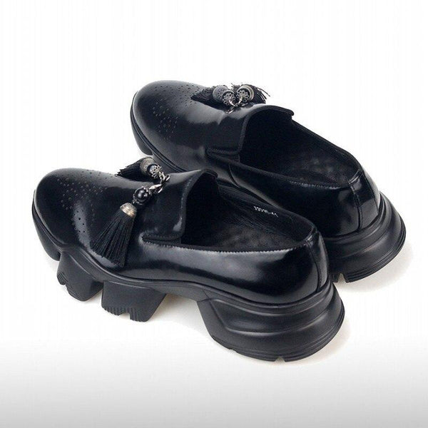 Men's Casual Designer Height Increasing Tassel Decorated Platform Loafers  -  GeraldBlack.com