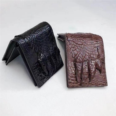 Men's Casual Exotic Crocodile Claw Skin Card Holders Short Bifold Wallet  -  GeraldBlack.com