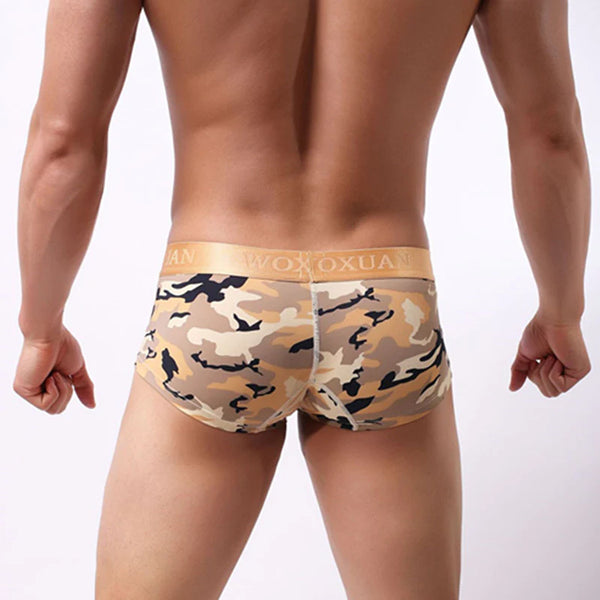 Men's Casual Fashion Big Penis Pouch Camouflage Print Underwear  -  GeraldBlack.com