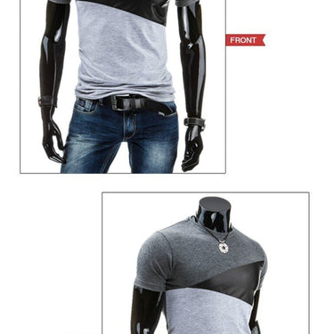 Men's Casual Fashion Cotton Military Style Patchworked T-Shirts Tees - SolaceConnect.com