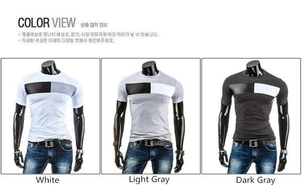 Men's Casual Fashion Cotton Military Style Patchworked T-Shirts Tees - SolaceConnect.com