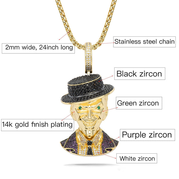 Men's Casual Fashion Punk Style CZ Zircon Copper Pendant Necklace  -  GeraldBlack.com