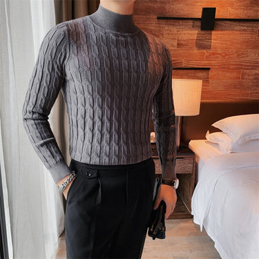 Men's Casual Fashion Simple Slim Turtleneck Knitted Sweater Pullovers  -  GeraldBlack.com