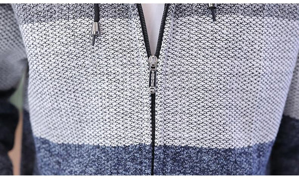 Men's Casual Fit Knitted Polyester V-neck Cardigan Sweater - SolaceConnect.com