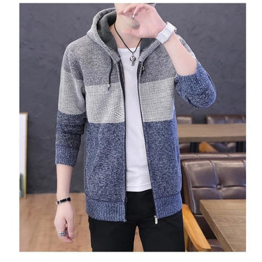 Men's Casual Fit Knitted Polyester V-neck Cardigan Sweater  -  GeraldBlack.com