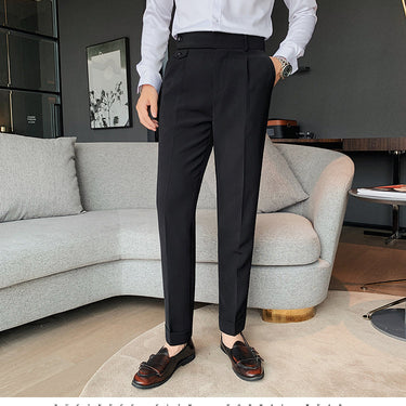 Men's Casual Formal British Style High Waist Slim Fit Office Pants  -  GeraldBlack.com