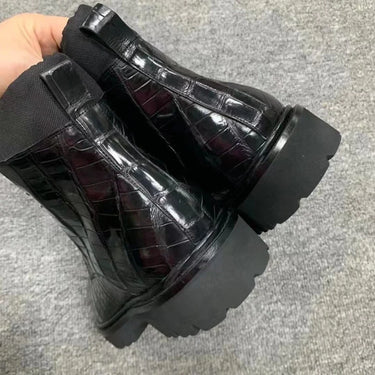 Men's Casual Genuine Leather Anti-Slip Mid Calf Round Head Versatile Boots  -  GeraldBlack.com
