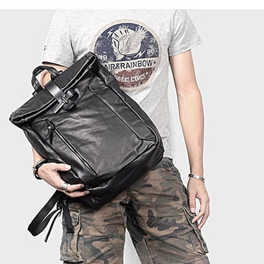 Men's Casual Genuine Leather Cowhide Business Traveling Large Backpack  -  GeraldBlack.com