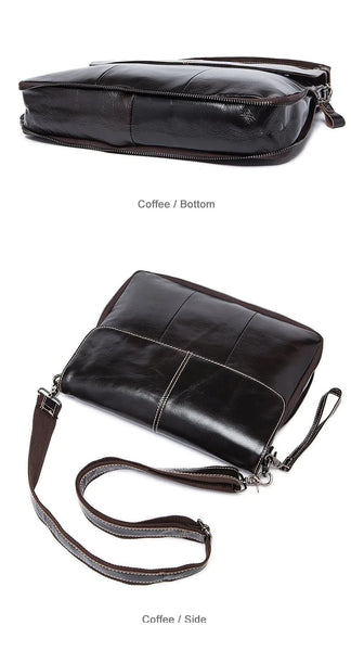 Men’s Casual Genuine Leather Messenger Style Crossbody Travel Bag - SolaceConnect.com