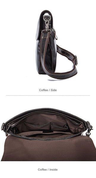 Men’s Casual Genuine Leather Messenger Style Crossbody Travel Bag - SolaceConnect.com
