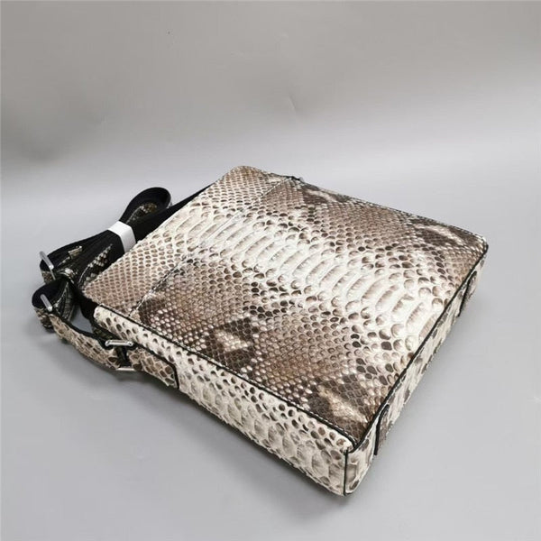 Men's Casual Genuine Leather Small Zip Serpentine Soft Messenger Bag  -  GeraldBlack.com