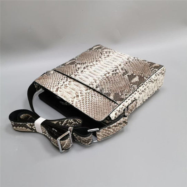 Men's Casual Genuine Leather Small Zip Serpentine Soft Messenger Bag  -  GeraldBlack.com