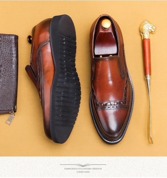 Men's Casual Genuine Leather Soft Commuting Designer Luxury Dress Shoes  -  GeraldBlack.com