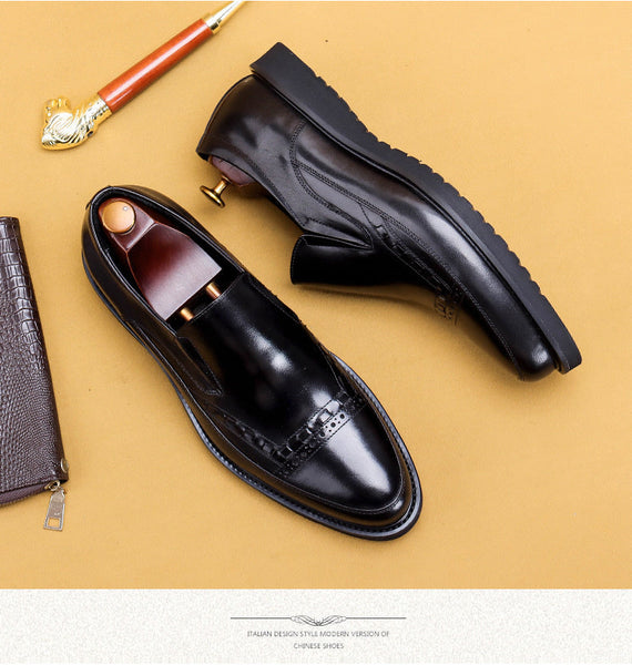 Men's Casual Genuine Leather Soft Commuting Designer Luxury Dress Shoes  -  GeraldBlack.com
