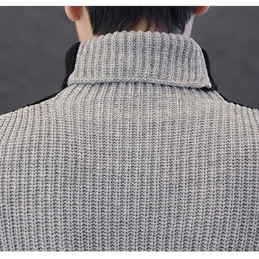 Men's Casual Knitted Full Striped Turtleneck Sweater for Winter - SolaceConnect.com