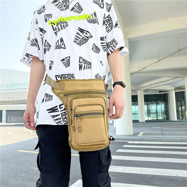 Men's Casual Motorcycle Style Canvas Drop Small Waist Belt Bags  -  GeraldBlack.com