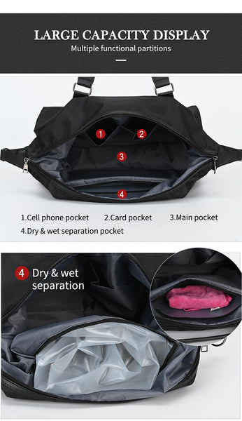 Men's Casual Multi-pocket Lightweight Luggage Travel Crossbody Duffel bag  -  GeraldBlack.com