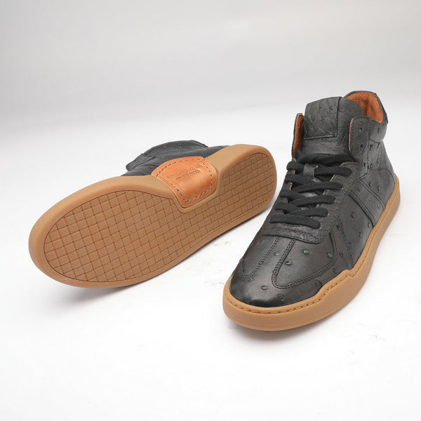 Men's Casual Ostrich Leather Fashion Versatile Designer Sports Short Boots  -  GeraldBlack.com