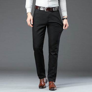 Men's Casual Pants Anti wrinkle Business  Solid Color Straight Slim Formal Trousers Clothing  -  GeraldBlack.com