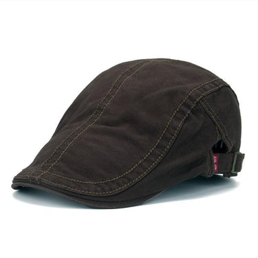 Men's Casual Peaked Cap Plain Cotton Beret Hats with Letter Pattern - SolaceConnect.com