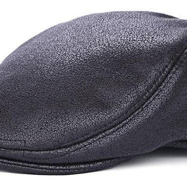 Men's Casual Peaked Caps Plain Solid Pattern Beret Hats with Fur - SolaceConnect.com