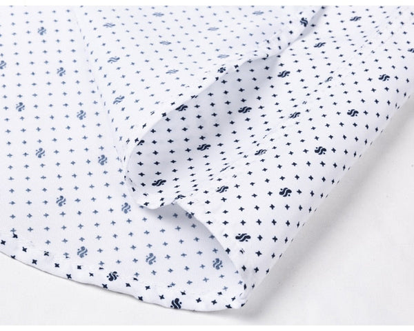 Men's Casual Print Pattern Single Patch Pocket Long Sleeve Shirt  -  GeraldBlack.com
