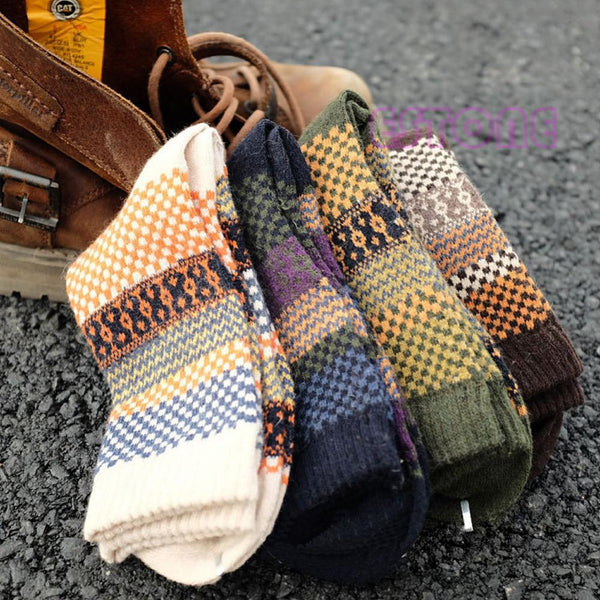 Men's Casual Soft Thick Cashmere Rabbit Wool Blend Warm Winter Socks - SolaceConnect.com