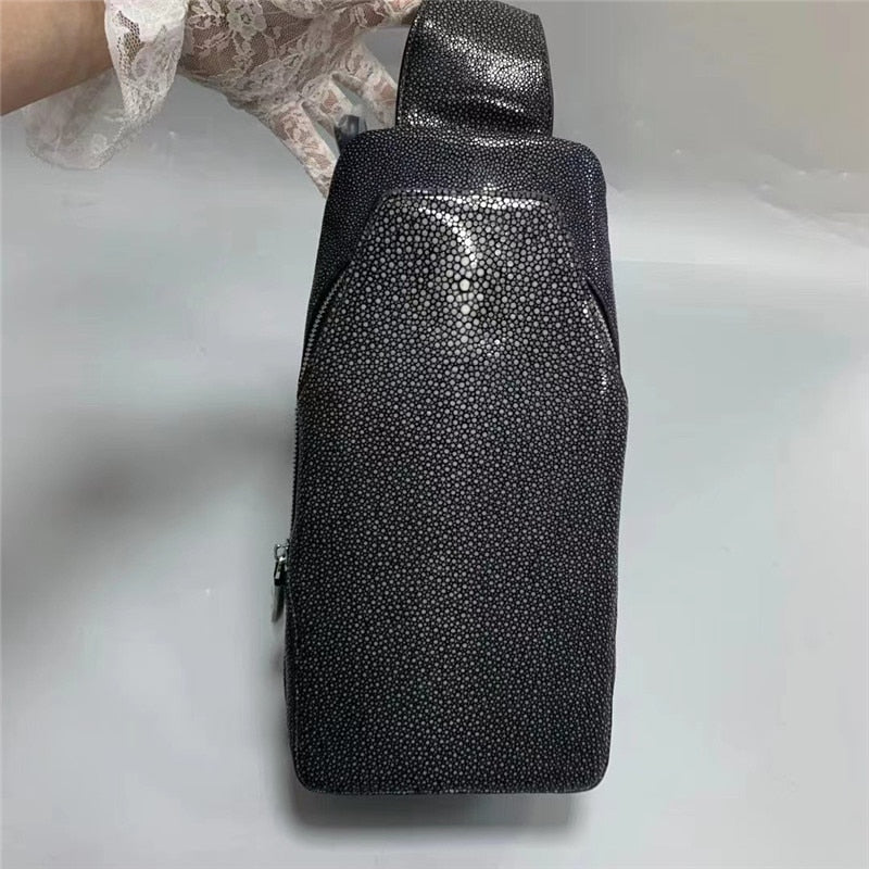 Men's Casual Style Genuine Stingray Skin Small Travel Chest Bags  -  GeraldBlack.com