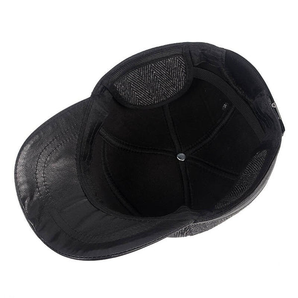 Men's Casual Style Snapback Gorras Leather Birm Winter Dad Caps  -  GeraldBlack.com