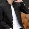 2019 Men's Casual Youth Handsome Trend Slim Print Collar Suit - SolaceConnect.com
