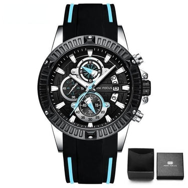 Men's Chronograph Fashion Silicone Quartz Sports Calendar Wristwatches - SolaceConnect.com
