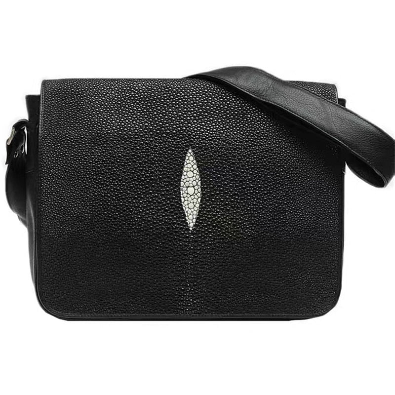 Men's Classic Authentic Stingray Skin Exotic Leather Cross Shoulder Handbag  -  GeraldBlack.com