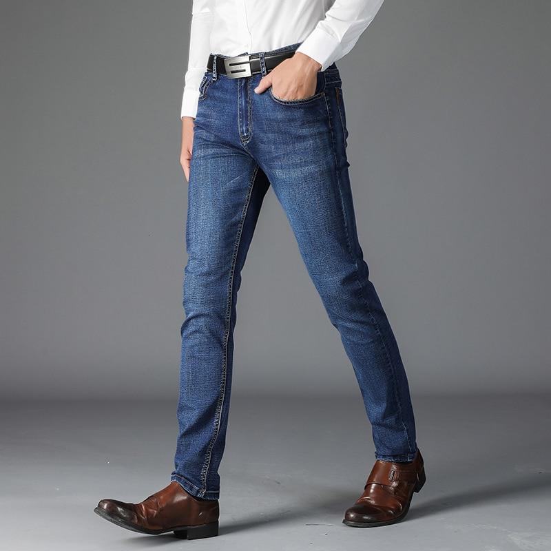 Men's Classic Business Denim Jeans & Black Summer Thin Slim Fit Pants ...