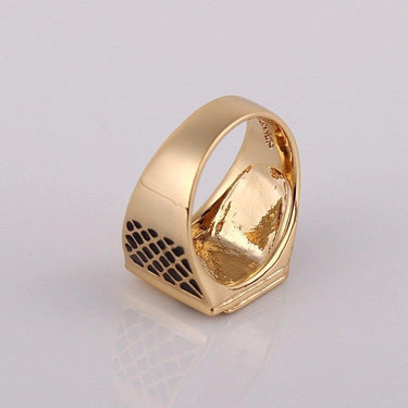 Men's Classic Design Cool Black Ring with Enamel Heart Inscription - SolaceConnect.com