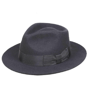 Men's Classic Fashion Black Formal Fedora Gentleman Hat in Wool  -  GeraldBlack.com
