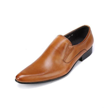 Men's Classic Genuine Leather Dress Shoes Brown Black Footwear - SolaceConnect.com
