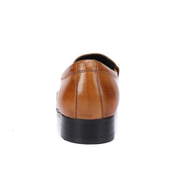 Men's Classic Genuine Leather Dress Shoes Brown Black Footwear - SolaceConnect.com