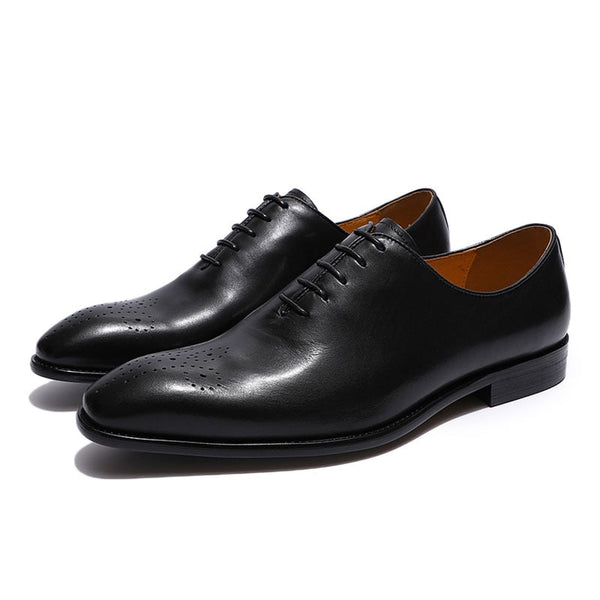 Men's Classic Genuine Leather Lace Up Wedding Business Oxford Shoes  -  GeraldBlack.com
