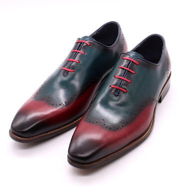 Men's Classic Handcrafted Wing-tip Calfskin Leather Oxfords Shoes  -  GeraldBlack.com