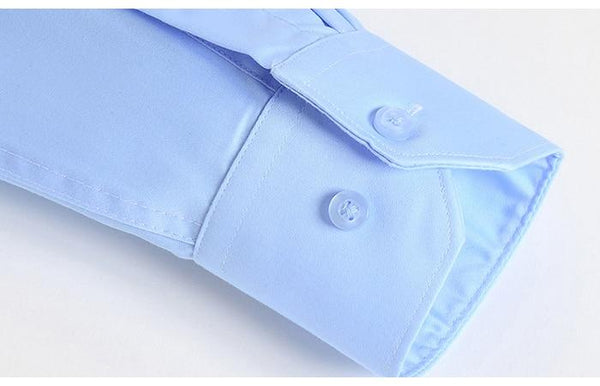 Men's Classic Single Patch Pocket Non Iron Solid Dress Shirt - SolaceConnect.com