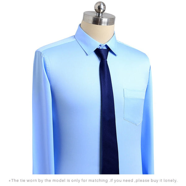 Men's Classic Single Patch Pocket Non Iron Solid Dress Shirt  -  GeraldBlack.com