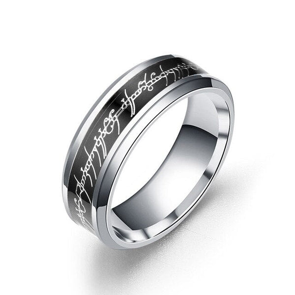 Men's Classic Special White Gold Plated Letters Stainless Steel Rings - SolaceConnect.com
