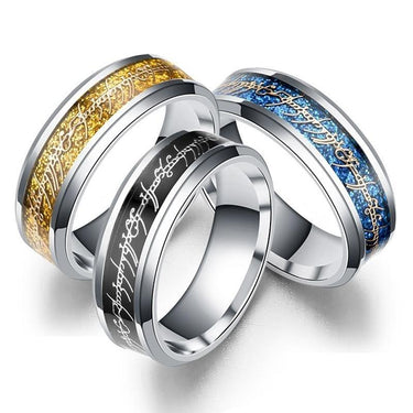 Men's Classic Special White Gold Plated Letters Stainless Steel Rings  -  GeraldBlack.com